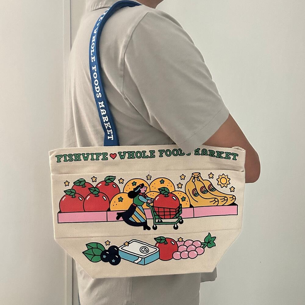 Fishwife x Whole Foods Market Medium Canvas Tote Bag NWT Limited Everyday